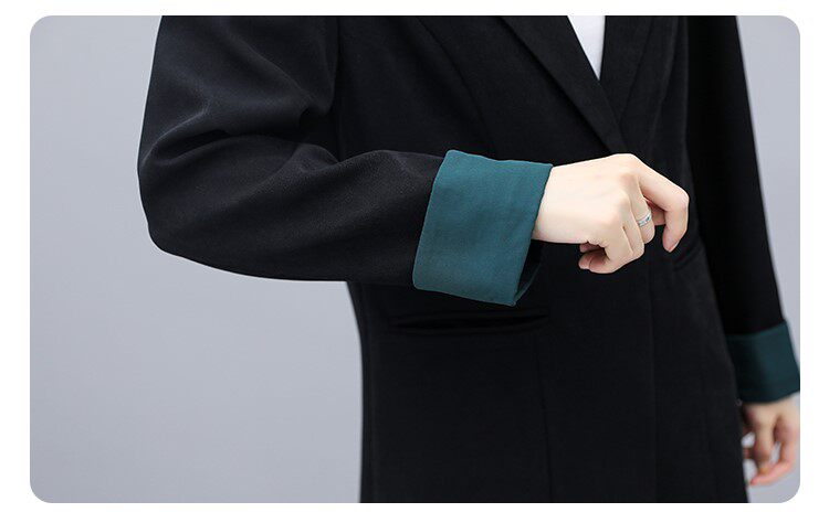 Костюм, весенняя осенняя тонкая куртка, черный кардиган, коллекция 2023, подходит для подростков 