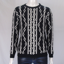 Autumn and winter mens sweater tide thickened warm woolen sweater round neck loose handsome Pineapple jacquard sweater