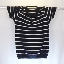 Ice silk striped polo shirt mens summer lapel short sleeve knitted shirt business casual thin sweater mens short tide