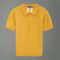 Ice silk Paul mens short sleeve T-shirt summer social guy youth trend lapel shirt shirt collar POLO tide