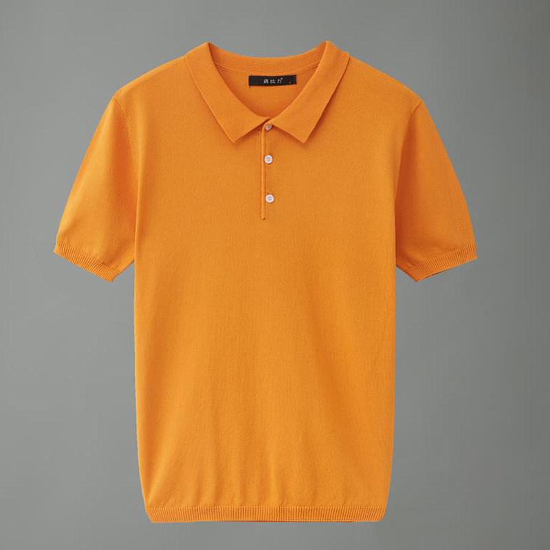 Ice silk polo shirt men's half sleeve Ralph middot Lauren polo top thin large size breathable solid color T British wind wool knitting T-shirt tide
