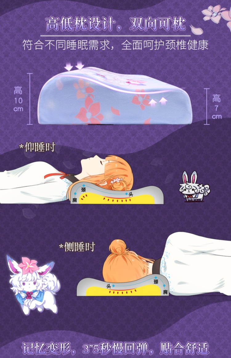 Sán Đầu Xã hội thứ hai Yuan Anime ngoại vi Merlin Single latex chậm phục hồi cổ tử cung Bộ nhớ gối - Carton / Hoạt hình liên quan hình dán cute