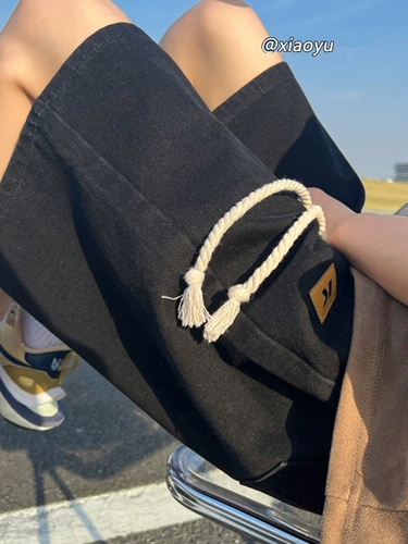 Джинсовая юбка, мужские летние тонкие шорты, штаны для отдыха, оверсайз, в американском стиле