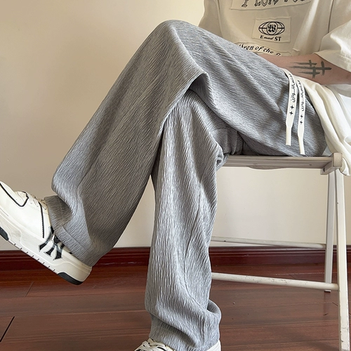 Мужские шелковые летние тонкие штаны для отдыха, свободный крой