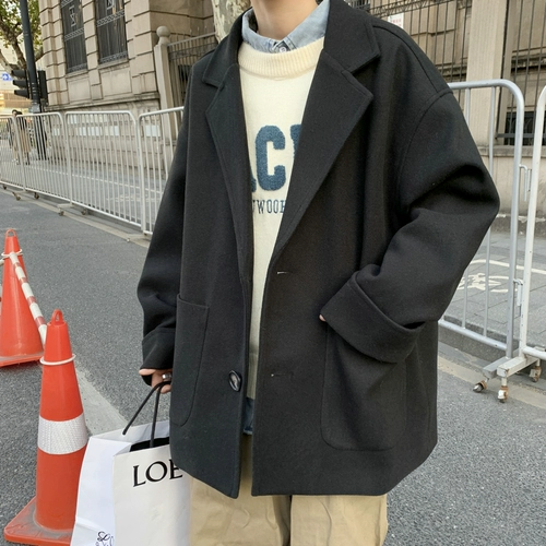 Мужское демисезонное короткое шерстяное пальто