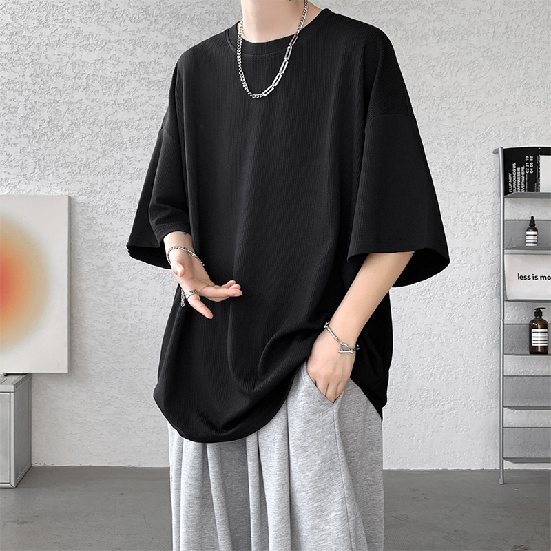 Cooling Ice Silk Short-Sleeve T-Shirt for Men, Summer Trendy Brand, Loose Fit, Plus Size Men's Clothing, Half-Sleeve, 2026 New Model Men's Apparel