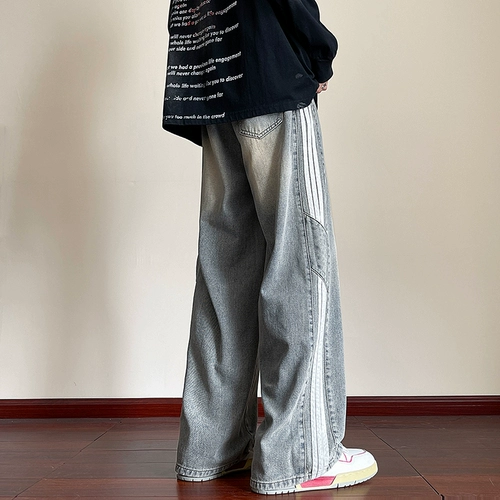 Летние тонкие джинсы, демисезонные штаны, свободный прямой крой