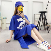 2019 New womens spring dress long T-shirt skirt size foreign style dress fairy dress dress 200 Jin loose knee tide tide