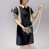 Doll Collar Short Sleeves Dress Woman 2021 New Summer Loose Little Sub College Wind Polo Collar Straight Skirt