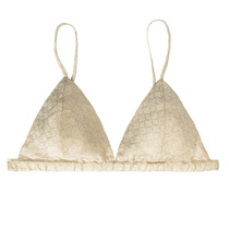 Chen small full of linen bra jacquard without steel ring Summer ultra-thin Triangle cup bra small breasted back method lingerie