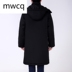 Áo len nam dài mùa đông của MWCQ dày trên đầu gối dài XL áo trùm đầu ngoài trời quần áo cotton thể thao - Quần áo độn bông thể thao áo phao bé trai Quần áo độn bông thể thao