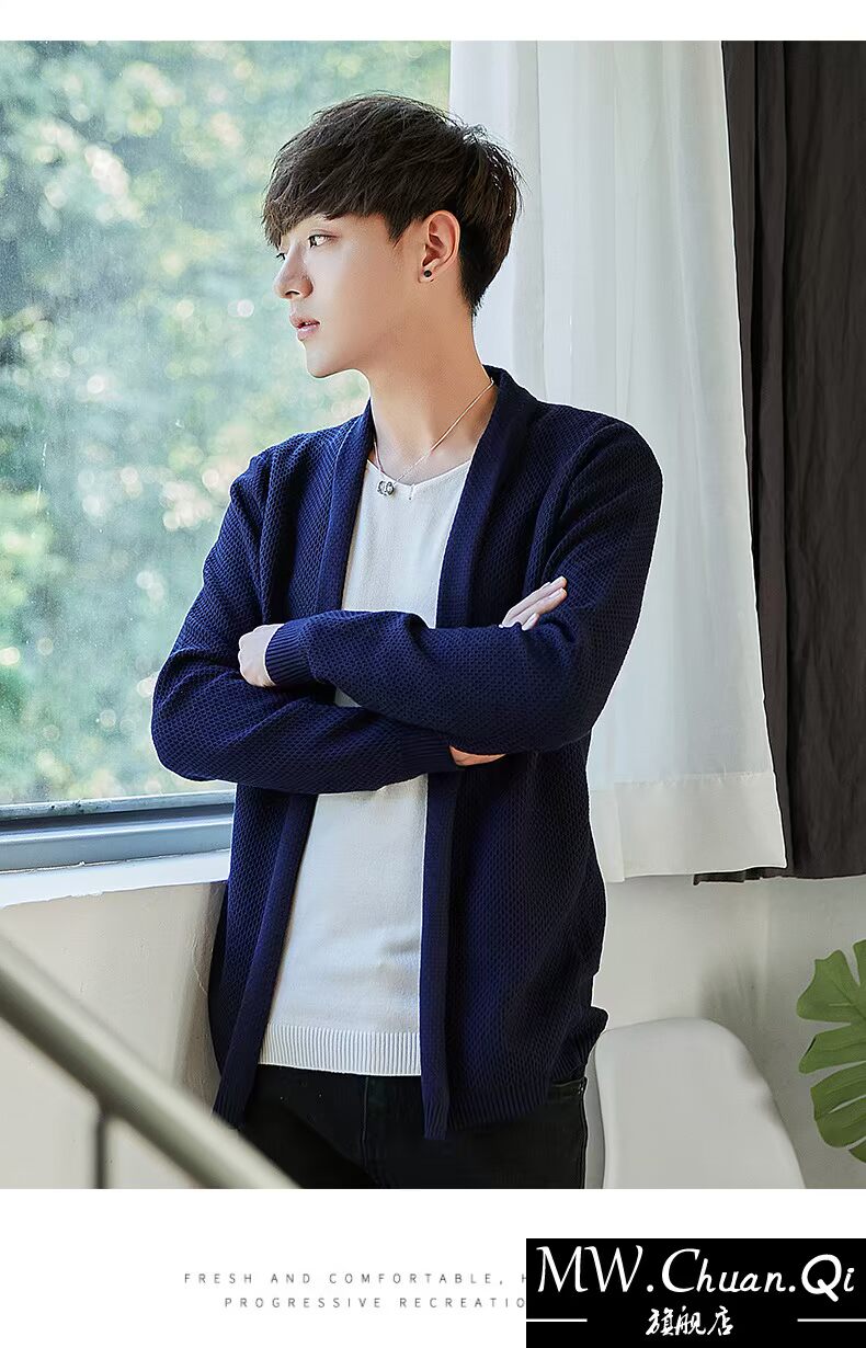 Áo len nam MWCQm306l 2018 mùa thu mới áo len cổ tròn tay dài nam đan len - Áo len thể thao / dòng may áo len kiểu