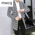 MWCQb0012018 thu đông len mới áo khoác kẻ sọc xu hướng thời trang áo len trench coat thanh niên trung và nam dài - Áo gió thể thao