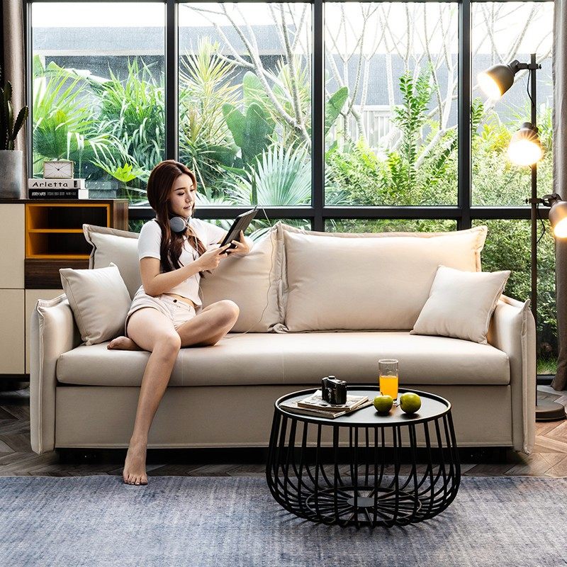 Letter Ying Residence Sofa Bed Dual-use Foldable Small Family Nordic Multi-functional sitting bedroom Double Living room Network Red S&T Bu-Taobao