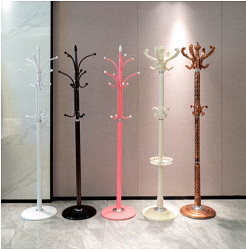 Bedroom coat rack floor-to-ceiling wrought iron hanging hanger European simple modern single pole standing living room home clothes rack