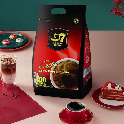 G7旗舰店美式纯黑咖啡粉速溶无糖脂减燃正品0脂越南进口提神100包