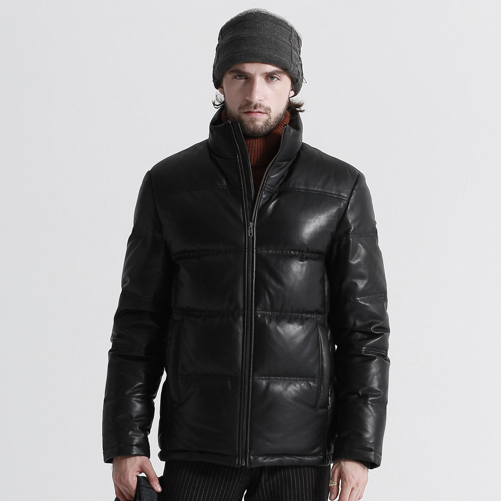 Men Genuine Leather Down Clothing Thickened Sheep Leather Clothing Leather Jacket Winter Dress Warm And Chill Casual Goose Down Northeast Coat