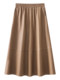 Leather skirt skirt for women autumn 2025 new autumn high-waisted a-line skirt mid-length pleated skirt wide hem skirt