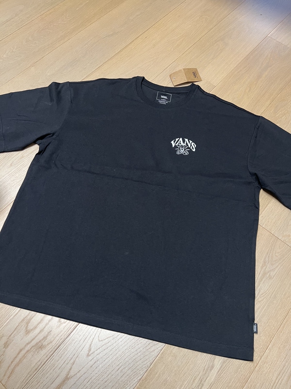 Vans X Short-Sleeved T-Shirt with Black Graffiti on the Back