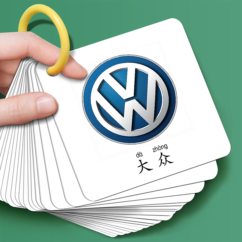 Car Logo Cards Large Total Wall Chart Brand Awareness Car Logo Toy Card Epistemographic Identification Car Mark Children