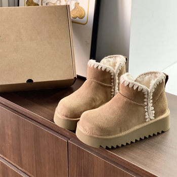 Australian pure wool thickened warm thick-soled snow boots for women