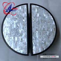Chinese modern luxury door handle high-end hotel club shell craft handle glass door wooden door handle
