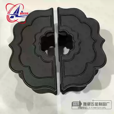 Chinese antique semi-circle auspicious cloud wooden door handle glass door European round bronze large door handle armrest