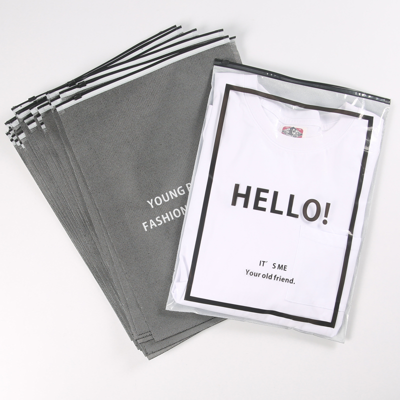 Clothing Packaging Bags in Stock, Non-Slip Zipper Bags, Universal High-End Clothing, Clothes, Pants Plastic Bags, Single-Sided Transparent Bags
