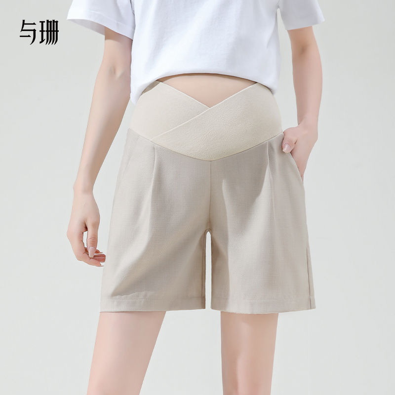 Maternity Shorts with Low Waist and Belly Support, Summer Thin Suit-Style Wide-Leg Pants, Loose 2026 New Leggings for Summer Wear