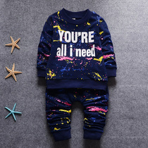 2022 young children dress male baby spring long sleeves pure cotton sports suit little boy foreign air Han version two sets