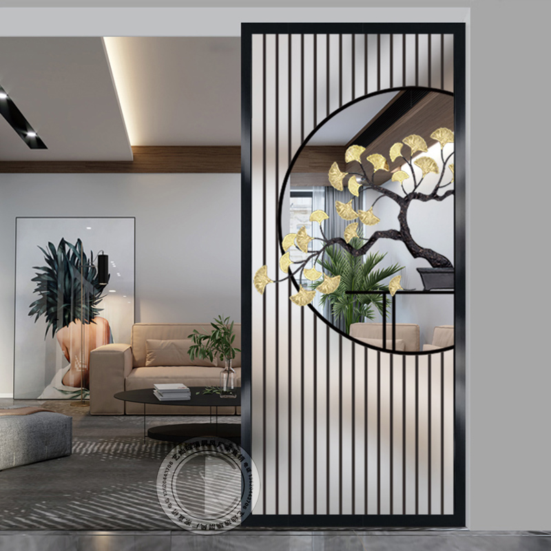 Modern minimalist screen partition living room home decorative art glass entry porch bathroom blocking small apartment