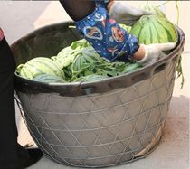 Goods steel wire watermelon basket Iron wire direct sales booth Fruit basket creative basket round basket large container packaging