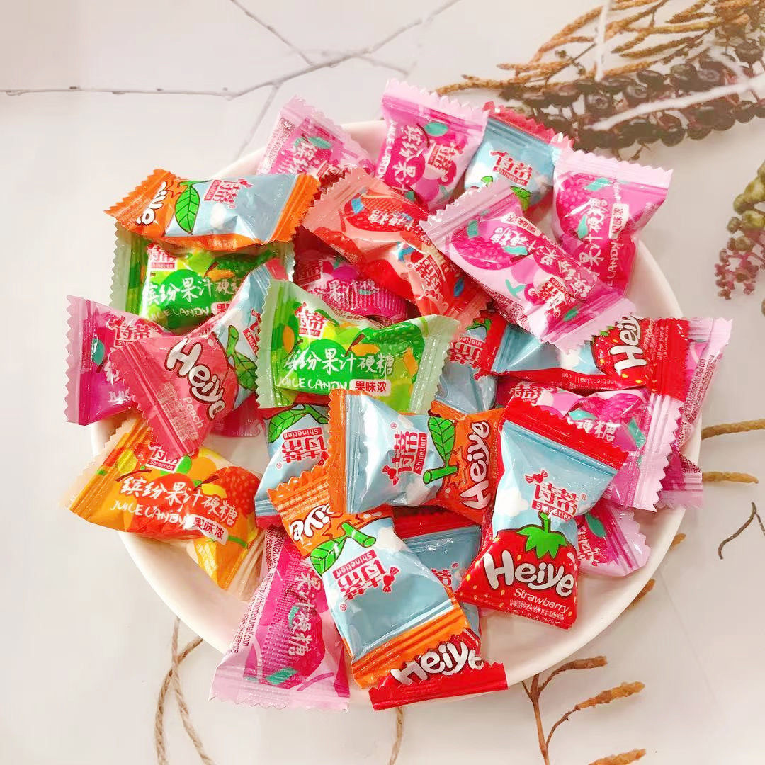 Shidi fruit candy hey 500g apple strawberry peach multi-flavor hard candy bulk wedding candy snacks