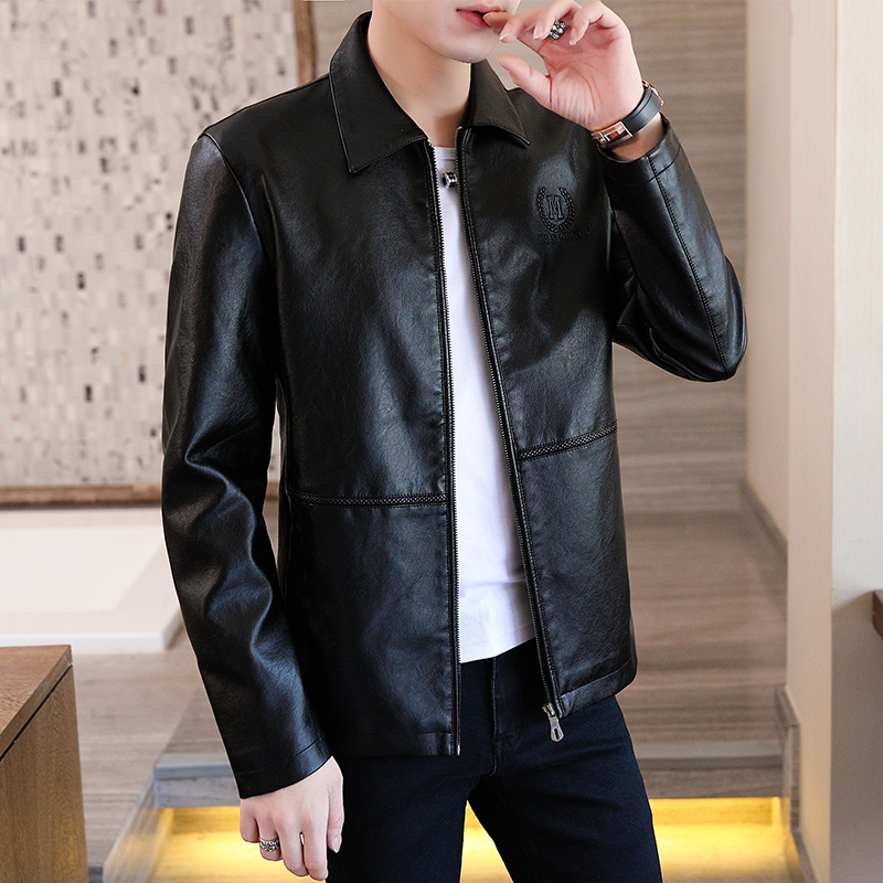 Leather clothes Men's Korean version Trend handsome Locomotive Clothes Spring Autumn Clothing 2021 New Men's Leather Jacket Winter Coats