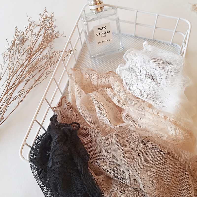 Fairy lace bottoming shirt women's spring and summer fashion foreign style long-sleeved high-necked thin section sunscreen with transparent mesh top