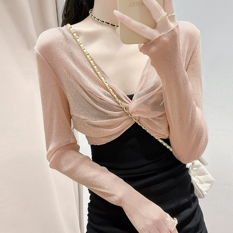 Летпй плащ, кружевное короткое платье-сорочка, защита от солнца, западный стиль