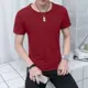 Áo thun nam mùa hè màu đen thuần khiết tay áo ngắn cotton đẫm máu - Áo phông dài áo thun unisex