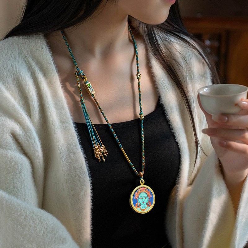 西蔵友人送 貴重 銅包牙 吊墜 根付 裝身具 佩戴物 精品 西藏旅游紀念品掛墜包包掛件六字真言轉經筒可轉動轉經輪個性吊墜| 協貿