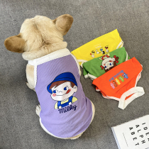 Summer thin air-breathable dog clothes French Bago diesel Teddy than bear Chenary small dog cartoon vest