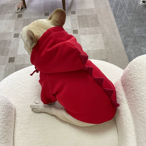 Китайская новогодняя красная одежда, французская доу, осенне-зимняя теплая куртка, свитер, одежда для кошек и собак, шнауцер, тедди, вест-хайленд-корги