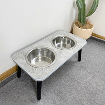 Netred dog pot bowl cat bowl dog dog table in small large dog bowl stainless steel double bowl basin neck protection against overturn