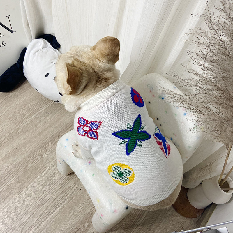 Red Dog Clothing Autumn and Winter Bulldog Bago Diesel Warm Heating Sweater Small Dog Chenery Pet