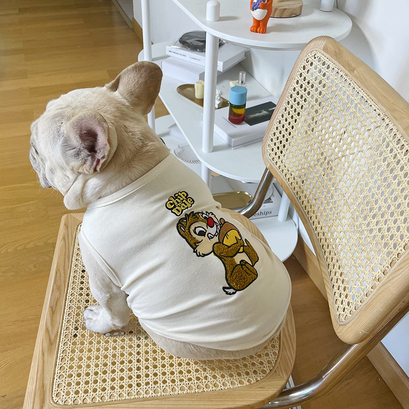 Dog clothes spring and autumn cute vest thin section teddy cat Bichon Pomeranian French fighting dog small dog puppies pet