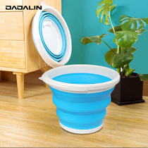 Foldable bucket with cover washing car carrying fishing fine art portable traveller with water storage basin small large plastic bucket