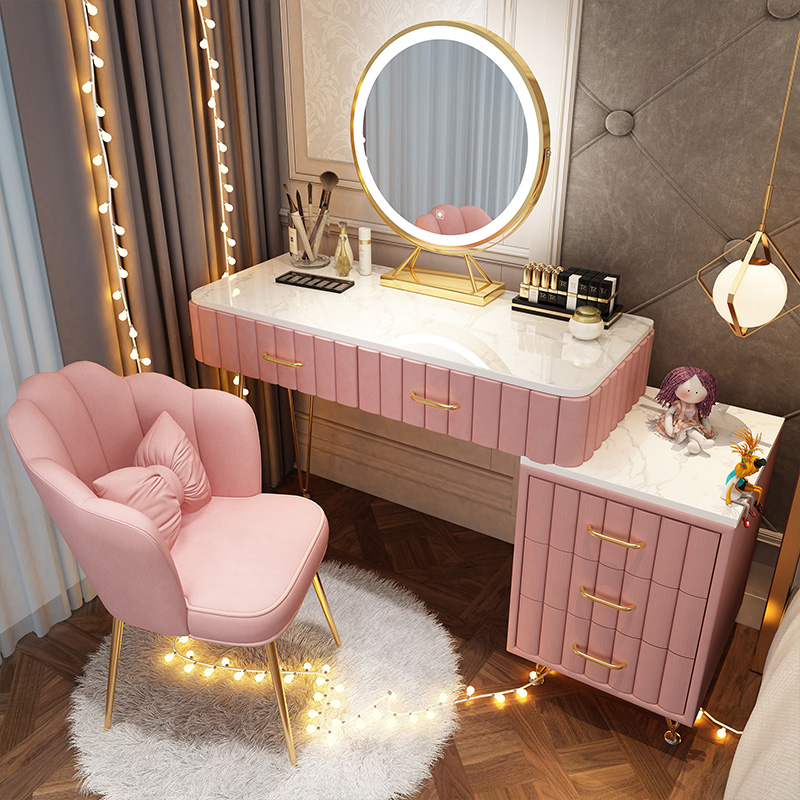Light luxury marble makeup table Bedroom net red ins style modern simple storage cabinet integrated small apartment type makeup table