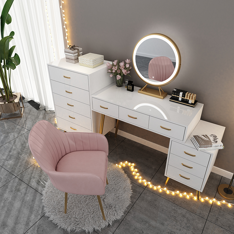 Light luxury Nordic dressing table net red ins wind storage cabinet one bedroom small apartment makeup table modern simplicity