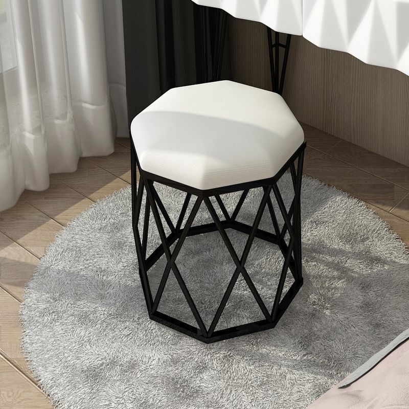 Nordic ins style chair simple home wrought iron makeup chair black bird's nest makeup stool gold light luxury nail art chair
