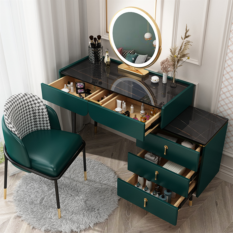 Light extravagant make-up bench containing cabinet integrated bedroom small family type rock plate make-up table modern minimalist makeup bench net red wind