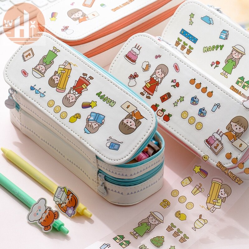 Pencil bag ins Japanese high-value niche 2021 new popular elementary and middle school students 6th grade school supplies stationery box