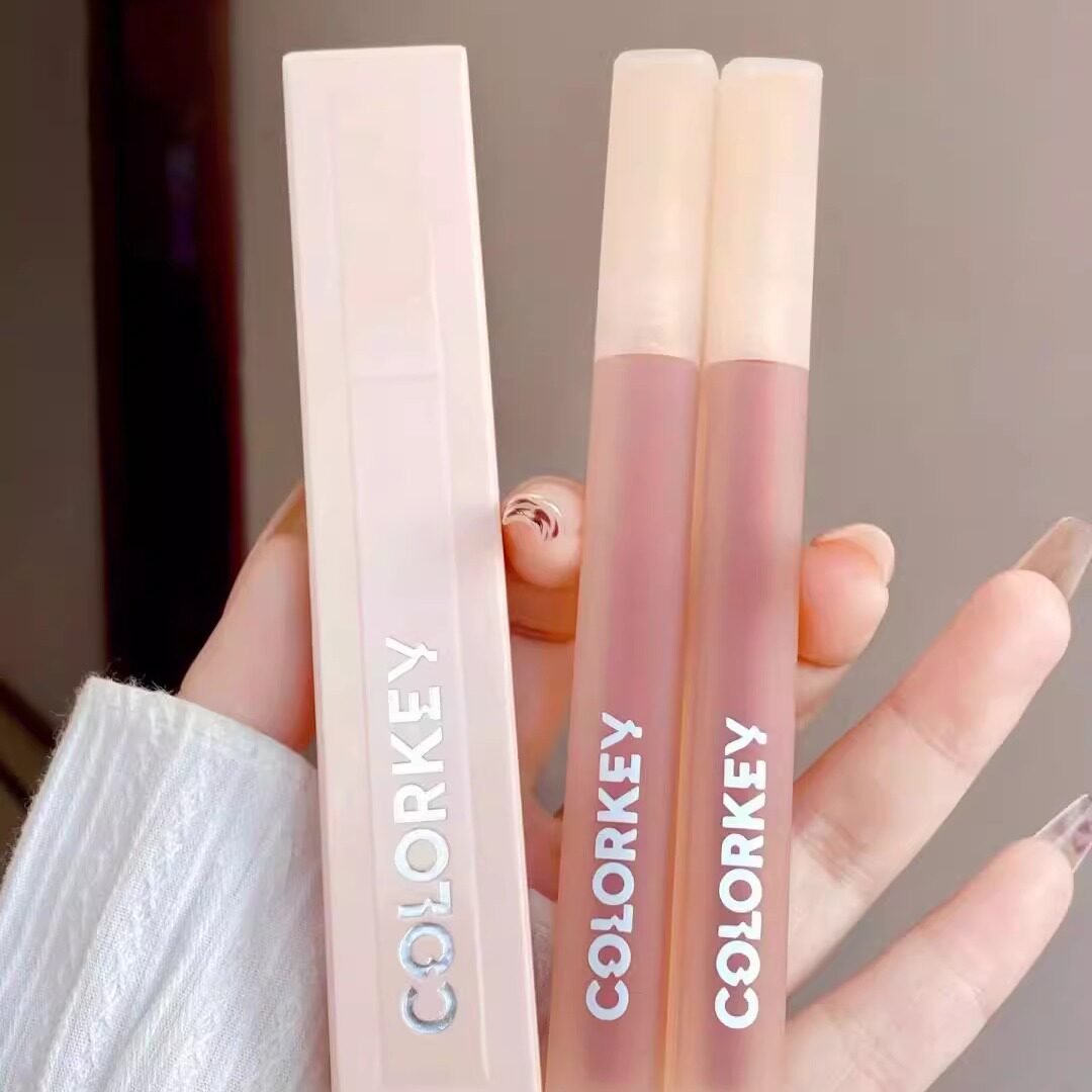 低饱和不易沾杯!colorkey珂拉琪水雾唇露唇釉黄皮素颜裸色系口红
